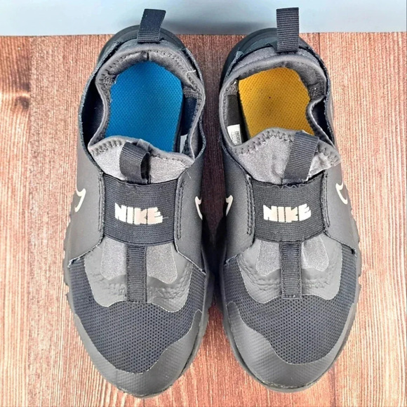 Nike GS Flex Runner 2, Kid's sz 4Y, Black/Flat Pewter-anthracite-photo Blue - Picture 8 of 9